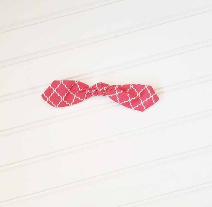 Hair Bow Clip - Red Quarterfoil