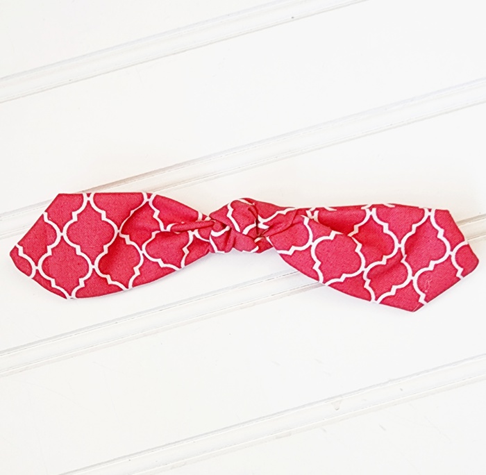 Hair Bow Clip - Red Quarterfoil