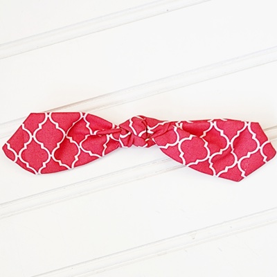Hair Bow Clip - Red Quarterfoil