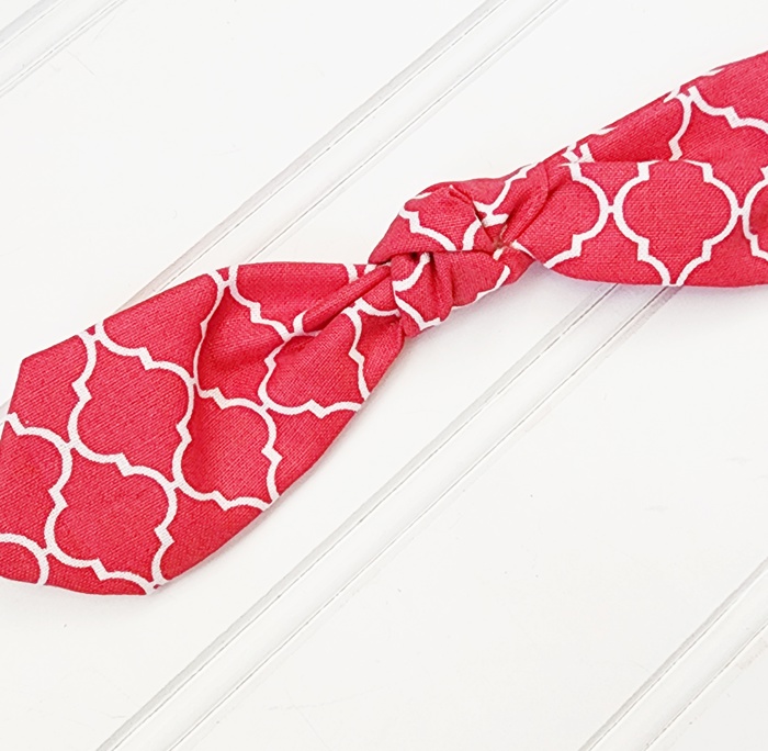 Hair Bow Clip - Red Quarterfoil