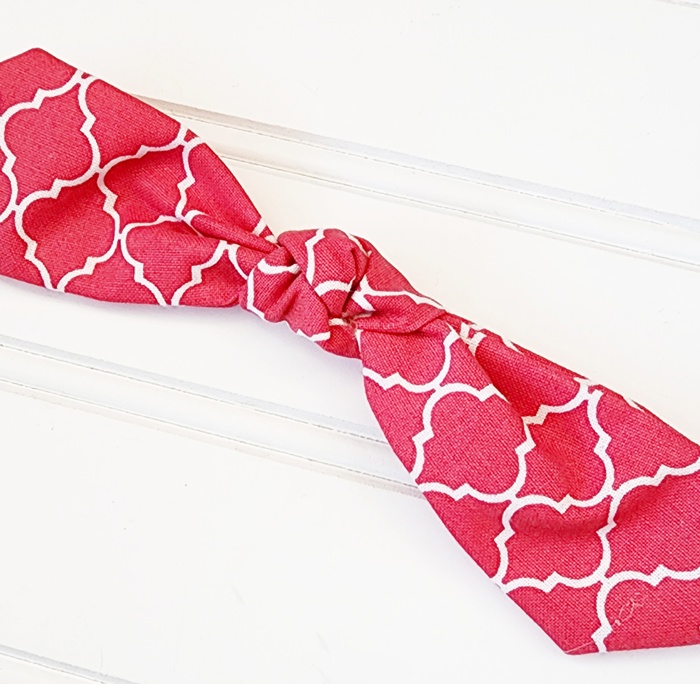 Hair Bow Clip - Red Quarterfoil