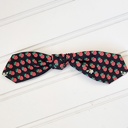  Hair Bow Clip - Strawberries on Black