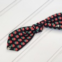  Hair Bow Clip - Strawberries on Black
