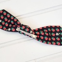  Hair Bow Clip - Strawberries on Black