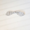  Hair Bow Clip - White Dots on Gray