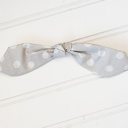  Hair Bow Clip - White Dots on Gray
