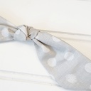  Hair Bow Clip - White Dots on Gray