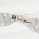  Hair Bow Clip - White Dots on Gray