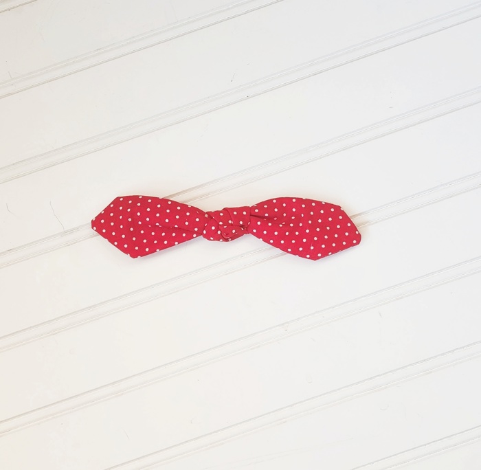 Hair Bow Clip - Dots on Red