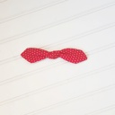  Hair Bow Clip - Dots on Red