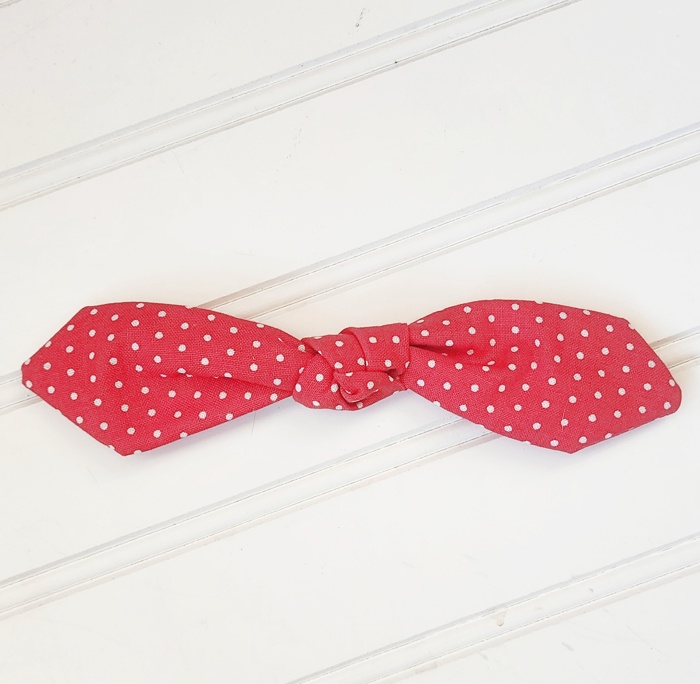Hair Bow Clip - Dots on Red
