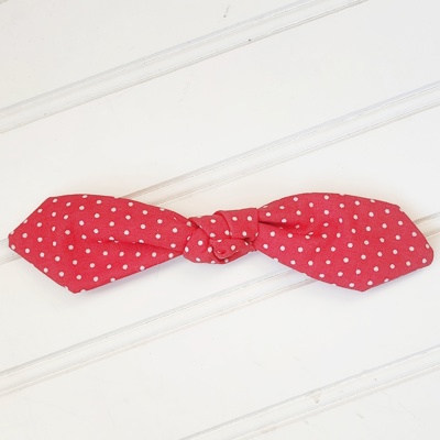 Hair Bow Clip - Dots on Red