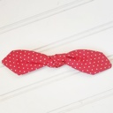  Hair Bow Clip - Dots on Red