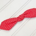  Hair Bow Clip - Dots on Red