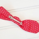  Hair Bow Clip - Dots on Red
