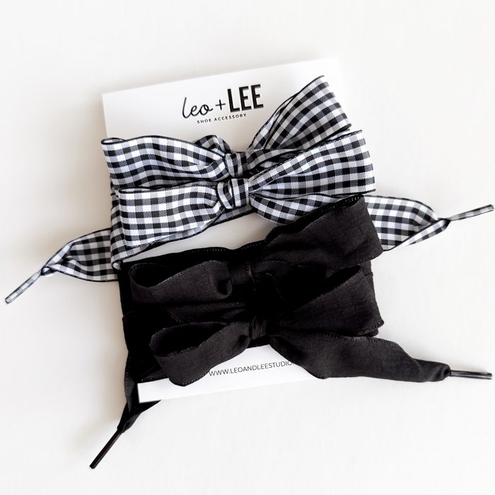  Shoe Lace Set – Black & Gingham  Duo Set