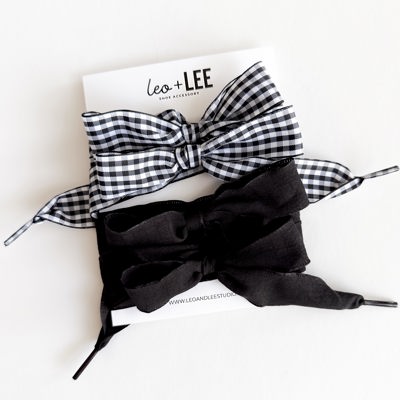  Shoe Lace Set – Black & Gingham  Duo Set