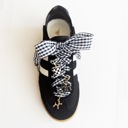  Black Gingham Shoe Lace Charm Set