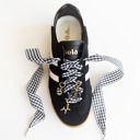  Black Gingham Shoe Lace Charm Set