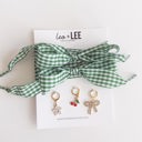  Green Gingham Shoe Lace Charm Set