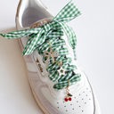  Green Gingham Shoe Lace Charm Set