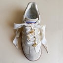  Gold Sneaker Charm Set – Bow, Star & Balloon Dog + Shoe  Lace Accessories