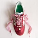  Red Gingham Shoe Lace Charm Set