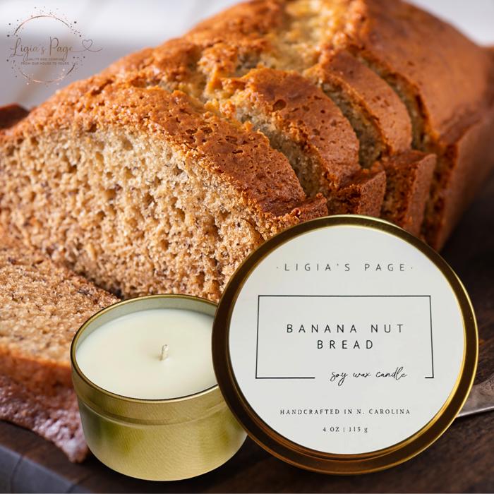 Luxury Soy Candle | Banana Nut Bread Scent  4 oz