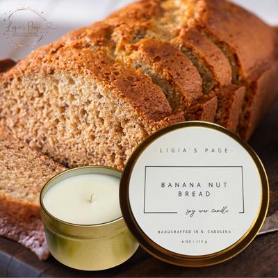 Luxury Soy Candle | Banana Nut Bread Scent  4 oz