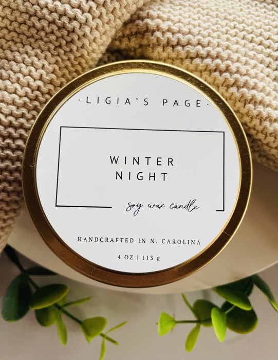 Luxury Soy Candle | Winter Night Scent 4 oz 