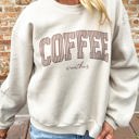  Coffee Weather Striped Balloon Sleeve Sweatshirt