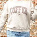  Coffee Weather Striped Balloon Sleeve Sweatshirt
