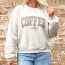 Medium Bone Coffee Weather Striped Balloon Sleeve Sweatshirt