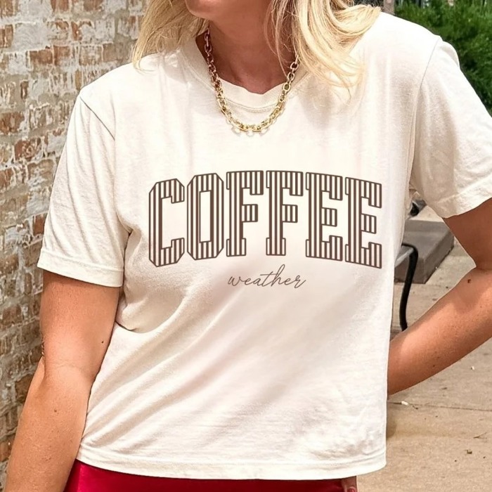 Coffee Weather Stripe Boxy Comfort Colors Tee