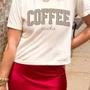 XL Ivory Coffee Weather Stripe Boxy Comfort Colors Tee