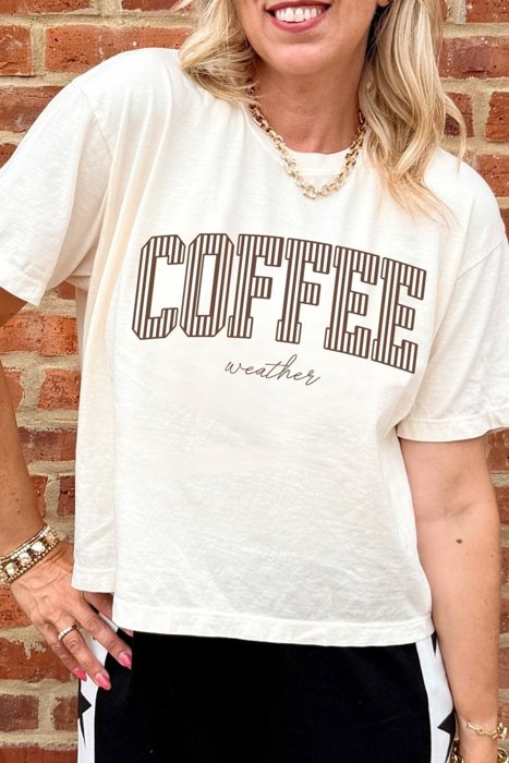 Coffee Weather Stripe Boxy Comfort Colors Tee