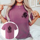 Large Berry Custom Football Player Comfort Colors Tee Front and Back