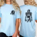 Small Chambray Custom Football Player Comfort Colors Tee Front and Back