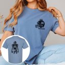 Small Denim Custom Football Player Comfort Colors Tee Front and Back
