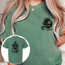 XL Light Green Custom Football Player Comfort Colors Tee Front and Back