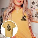 Small Mustard Custom Football Player Comfort Colors Tee Front and Back