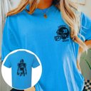 Medium Royal Caribe Custom Football Player Comfort Colors Tee Front and Back