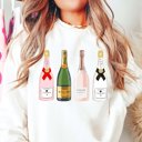  Festive Champagne Bottles Graphic Crewneck Sweatshirt