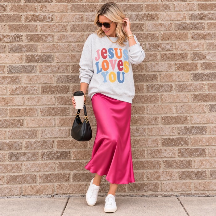 Jesus Loves You Crewneck Christian Sweatshirt