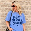 Small Washed Denim Make Heaven Crowded Comfort Colors Christian Graphic Tee