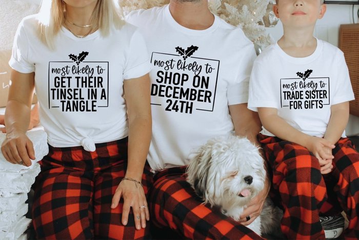 Most Likely To Christmas Graphic Tees for Groups