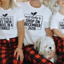 2X Pink Most Likely To Christmas Graphic Tees for Groups