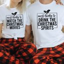 Small White Most Likely To Christmas Graphic Tees for Groups