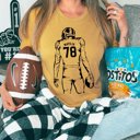 2X Heather Mustard Personalized Football Player Tee with Name and Number