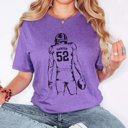 2X Heather Purple Personalized Football Player Tee with Name and Number
